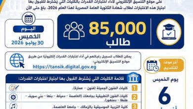 التعليم العالي : 85 ألف طالب يسجلون لأداء اختبارات القدرات