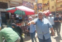 تكثيف الحملات وضبط الأسواق ورفع الإشغالات ومواصلة أعمال النظافة بمركز أبنوب بمحافظة أسيوط