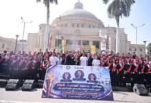 جامعة القاهرة تستقبل شعلة أسبوع شباب الجامعات والمعاهد العليا الرابع عشر