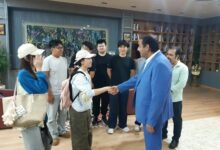 رئيس جامعة بورسعيد يستقبل 7 طلاب صينيين من جامعة شاندونغ