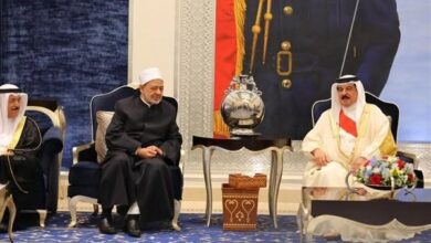 ملك البحرين يوجّه رسالة شكر وتقدير إلى شيخ الأزهر
