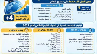 وزارة التعليم العالي : بزيادة 4 جامعات في نتائج التصنيف مقارنة بالعام الماضي