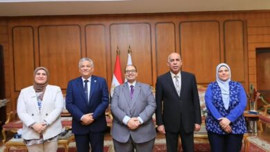 رئيس جامعة كفر الشيخ يستقبل اللواء أركان حرب أسامة الجمال