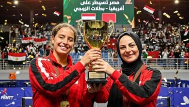 هنا جودة ودينا مشرف تتوجان بذهبية زوجي السيدات في بطولة أفريقيا لتنس الطاولة