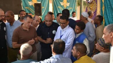 محافظ أسوان يتفقد القافلة الطبية المجانية لمجلس الوزراء بكوم أمبو.