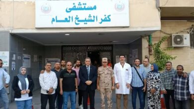 جولة ميدانية مشتركة للمستشار العسكري ووكيل وزارة الصحة بمستشفى كفر الشيخ العام