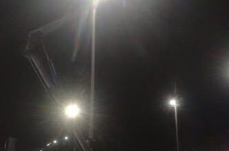 مركز ومدينة القنطرة شرق يواصل أعمال رفع كفاءة الإنارة العامة والتجميل
